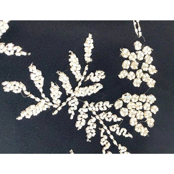 J Laxmi NY Designer- Formal Black & White Beaded top Vintage women's Medium - Picture 2 of 5